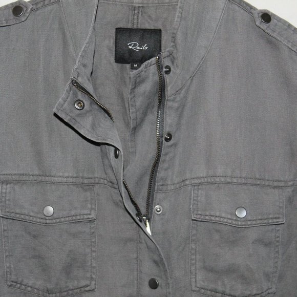 Rails Collins Jacket Pine Green Gray Military Style Women's Size Medium H12032 - Picture 4 of 12